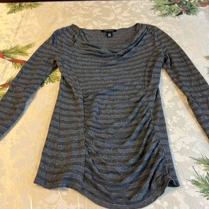 White House black market gray and silver cowl neck shirt in XS